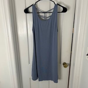 A-line Pale Blue Midi Dress